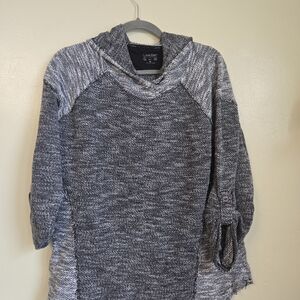 Calvin Klein Black and Gray Cowl Neck Sweater